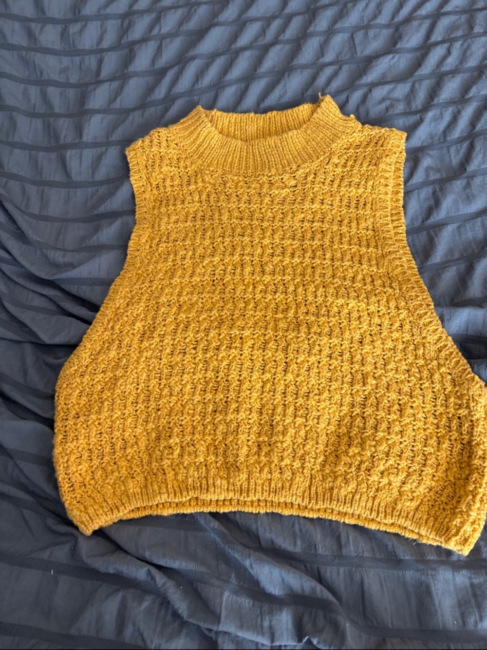 Billabong Mustard Yellow Knit Cropped Sleeveless Top